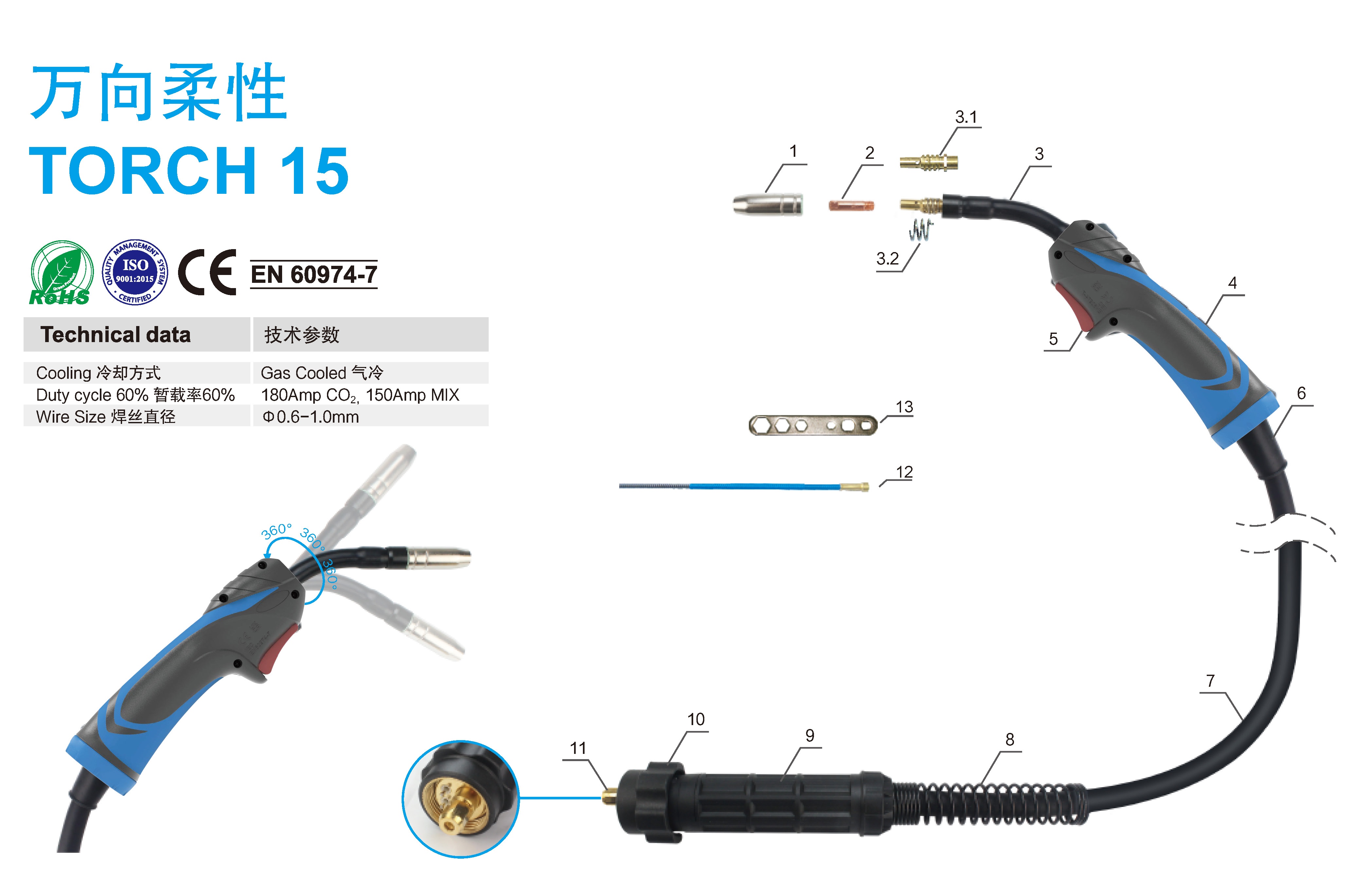 Cardan Flexible Torch 15