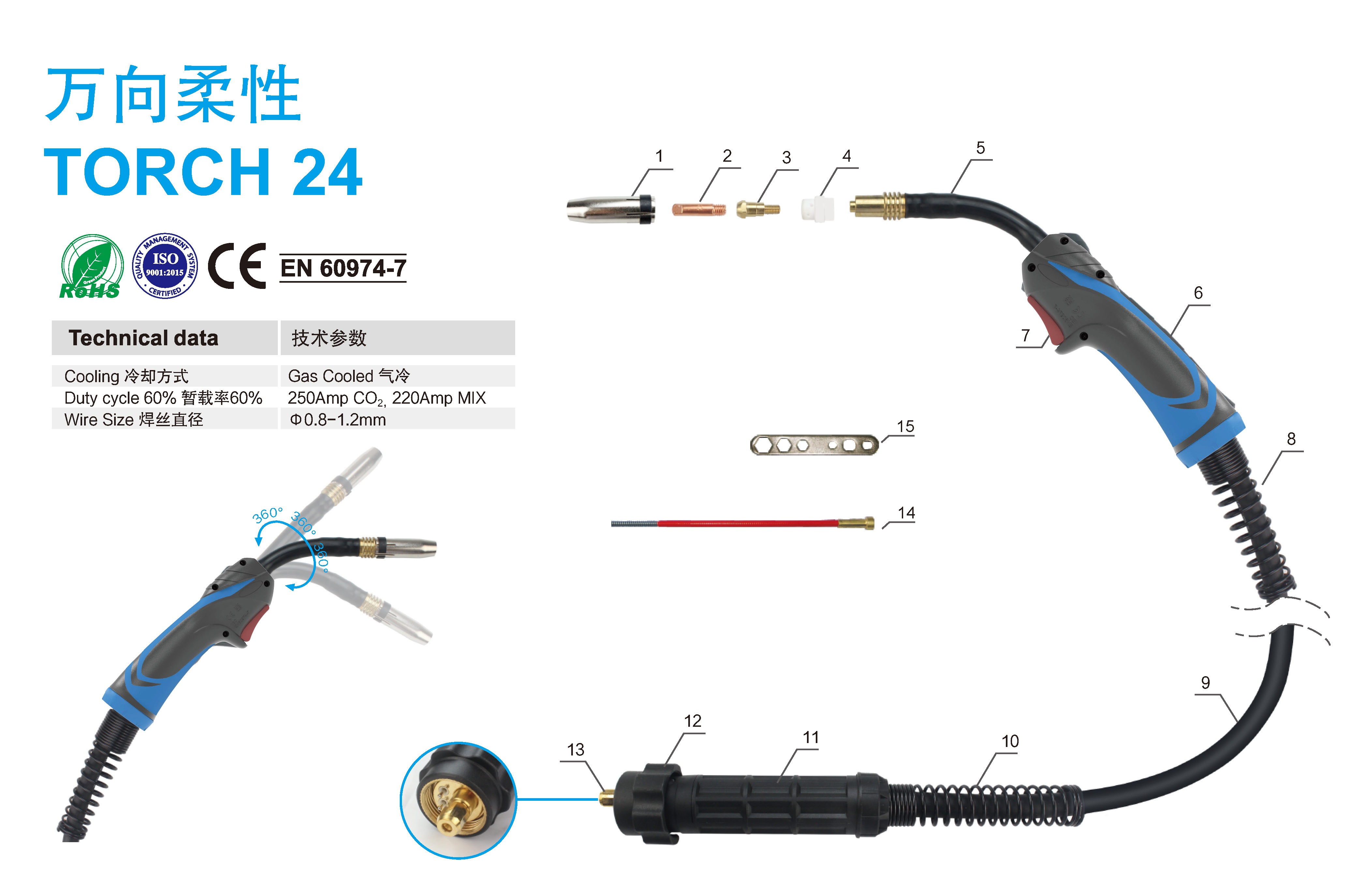 Cardan Flexible Torch 24