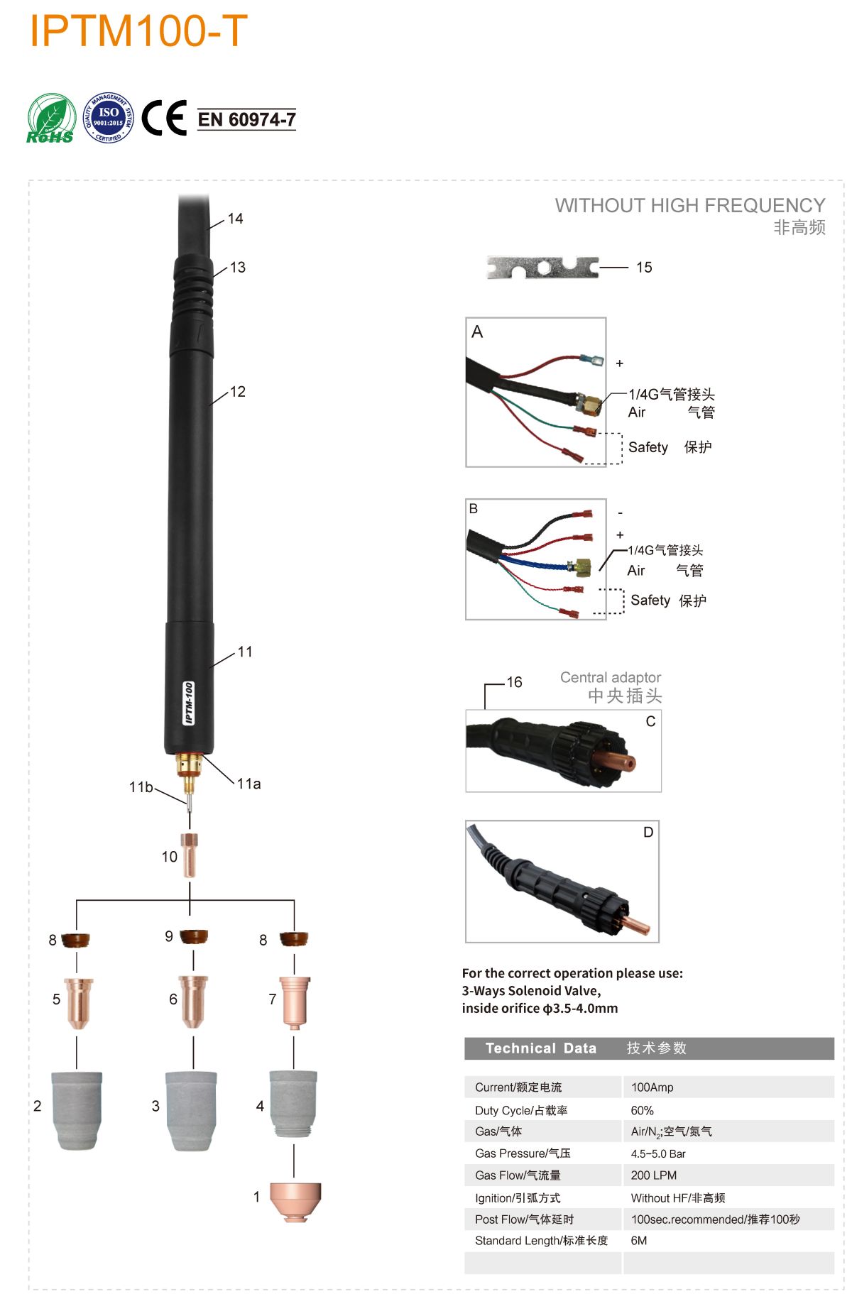 TIG TORCH IPTM100-T2