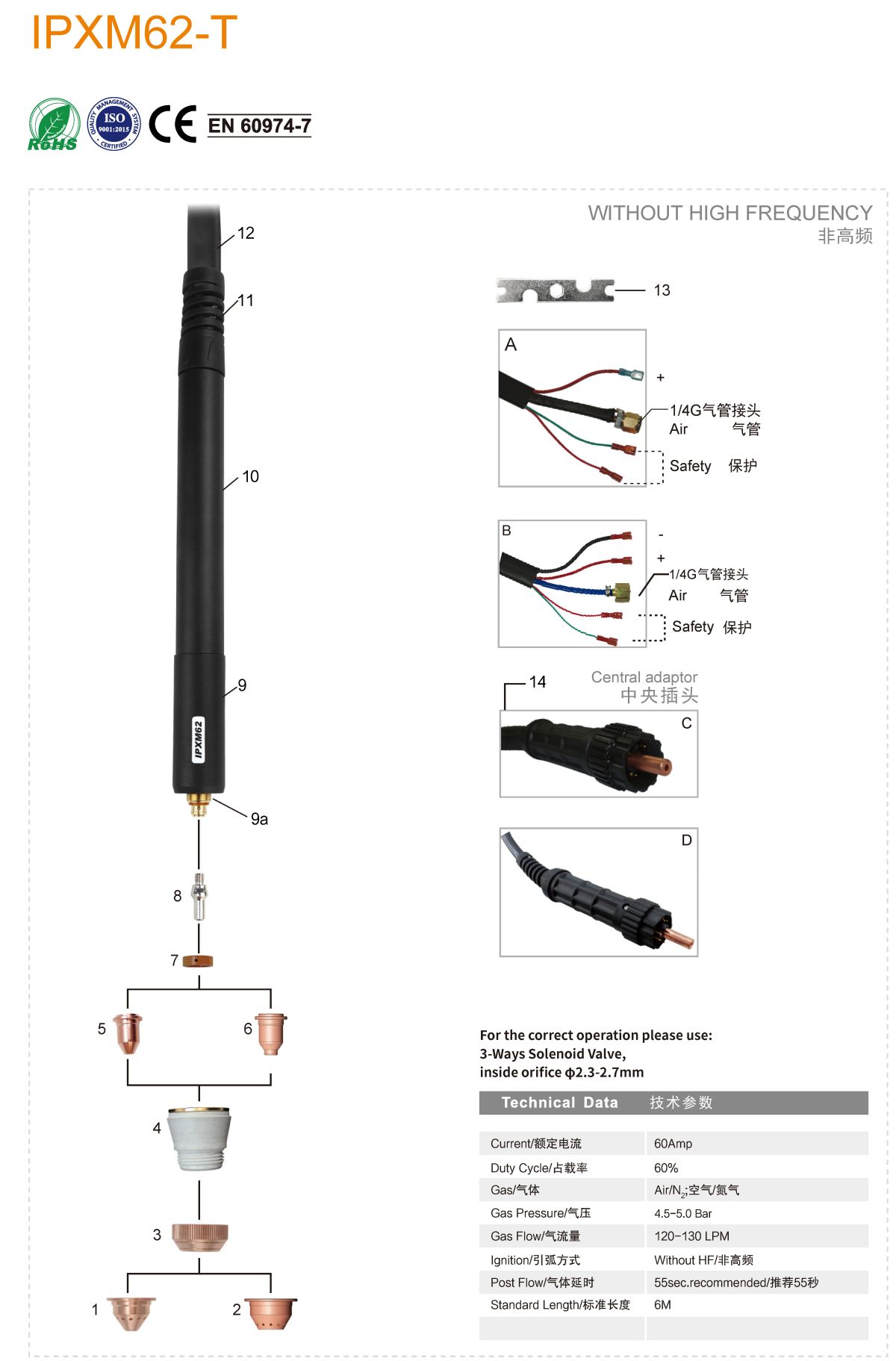 TIG TORCH IPXM62-T2