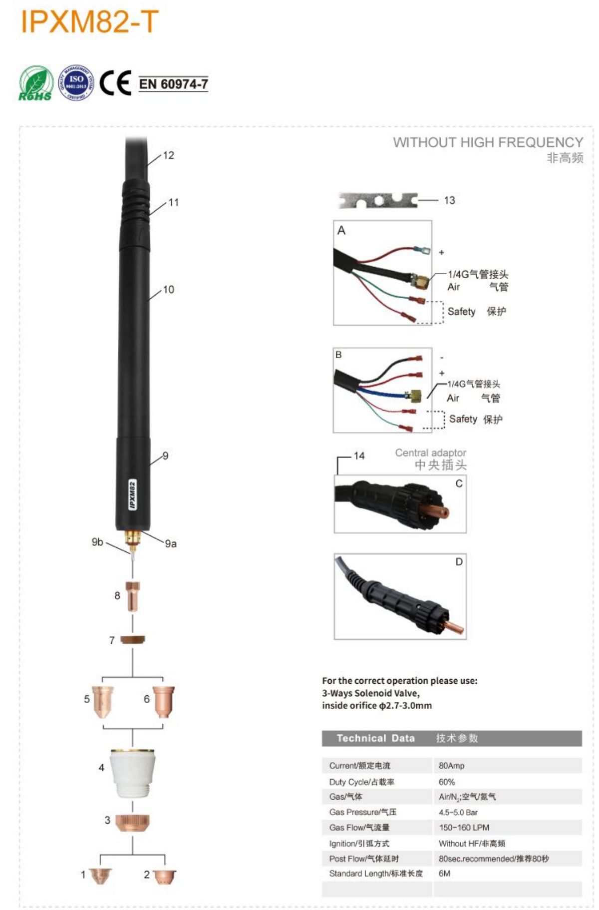 TIG TORCH IPXM82-T2