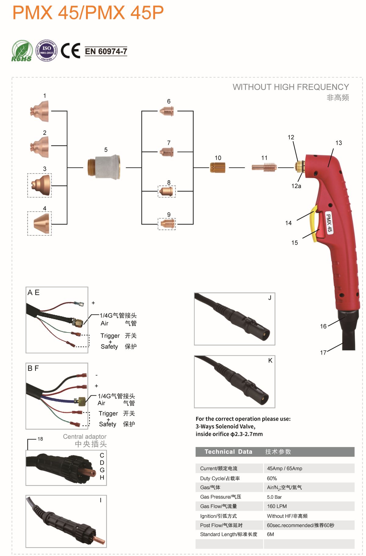 TIG TORCH PMX 45 PMX45P2